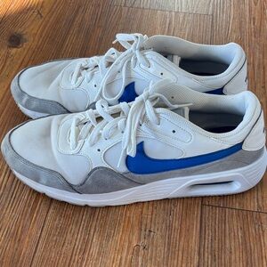 Nike White and Blue Men's Sneakers